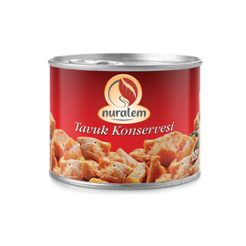 Canned chicken meat
